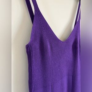 Mango Rib-Knit Midi Slip Dress